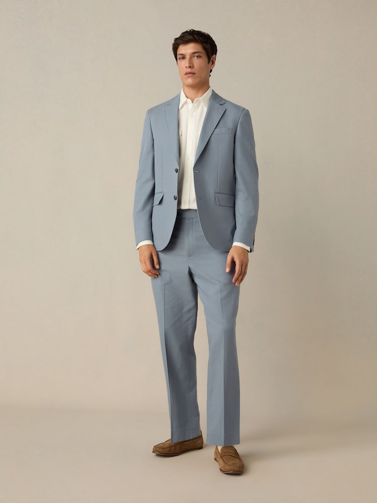Blue Slim Fit TENCEL™ Suit Trousers - Image 2 of 11