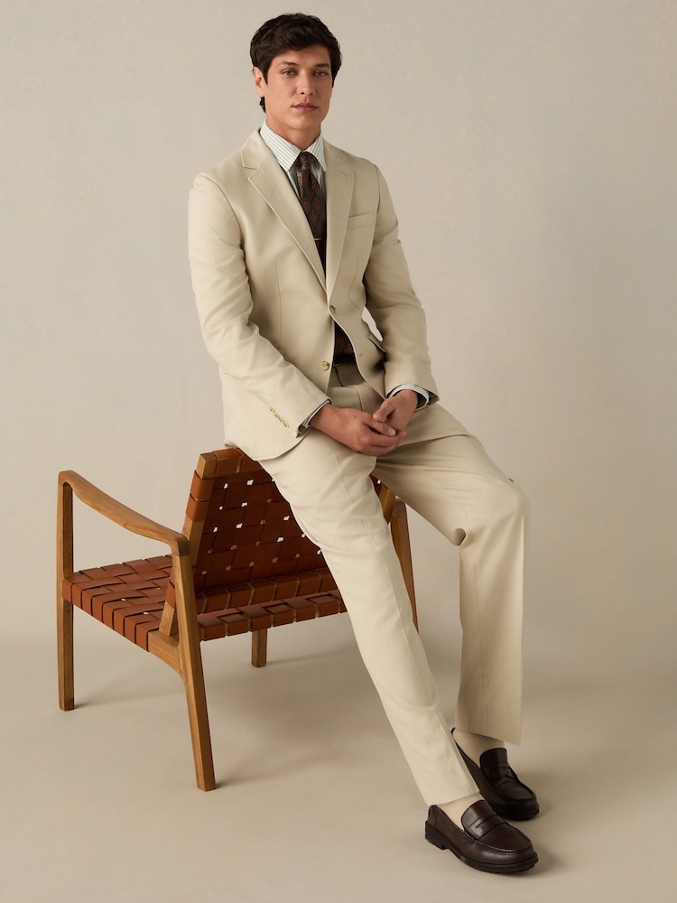 Neutral Slim Fit TENCEL™ Suit Jacket - Image 1 of 4