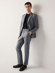 Grey Slim Fit Motionflex Stretch Suit Jacket - Image 3 of 9
