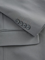 Grey Slim Fit Motionflex Stretch Suit Jacket - Image 8 of 9