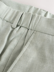 Verde - Calças de terno com textura de mistura de linho - Imagem 10 de 10