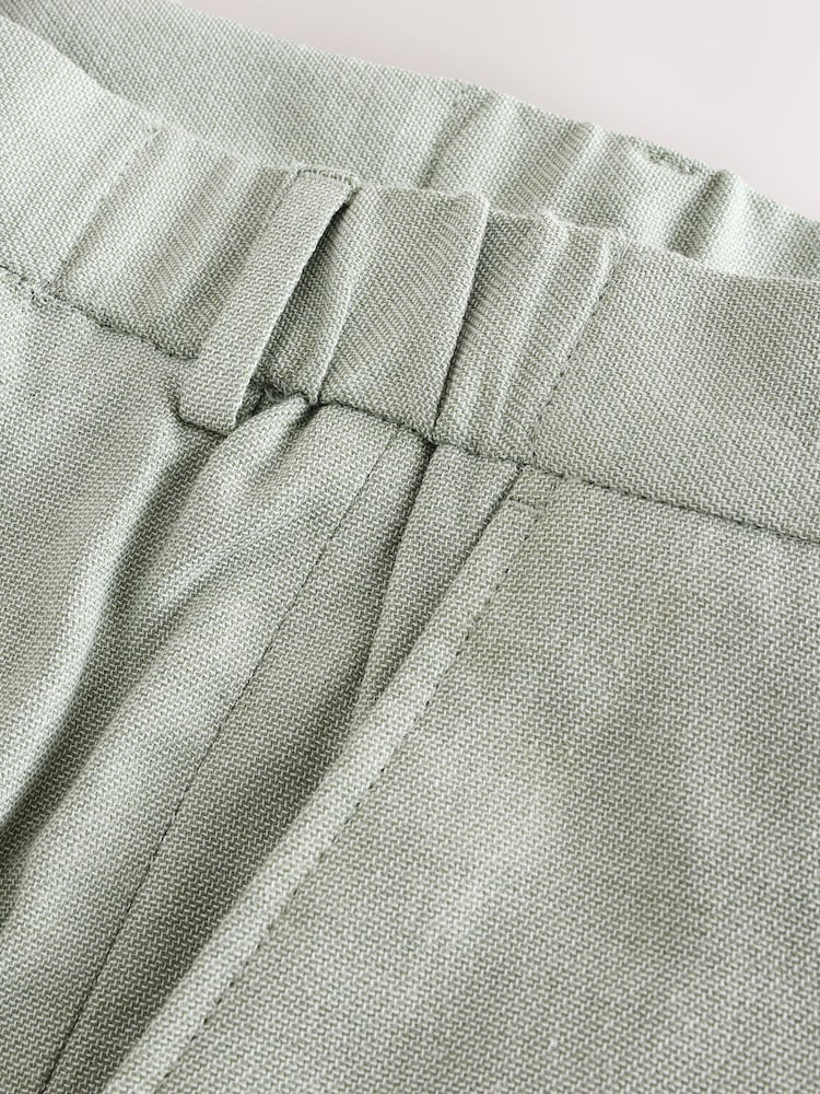 Green Linen Blend Texture Suit Trousers - Image 10 of 10 Green Linen Blend Texture Suit Trousers - Image 10 of 10