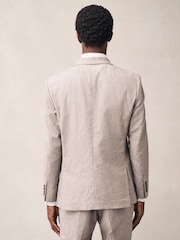 Pierre - Veste de costume ajustée en lin Blend rayé - Image 3 de 4