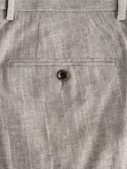 Stone Striped Linen Blend Tailored Fit Suit Trousers - Image 10 of 11