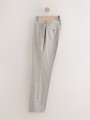 Stone Striped Linen Blend Tailored Fit Suit Trousers - Image 7 of 11