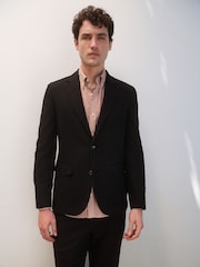 Black Slim Fit TENCEL™ Suit Jacket - Image 1 of 10