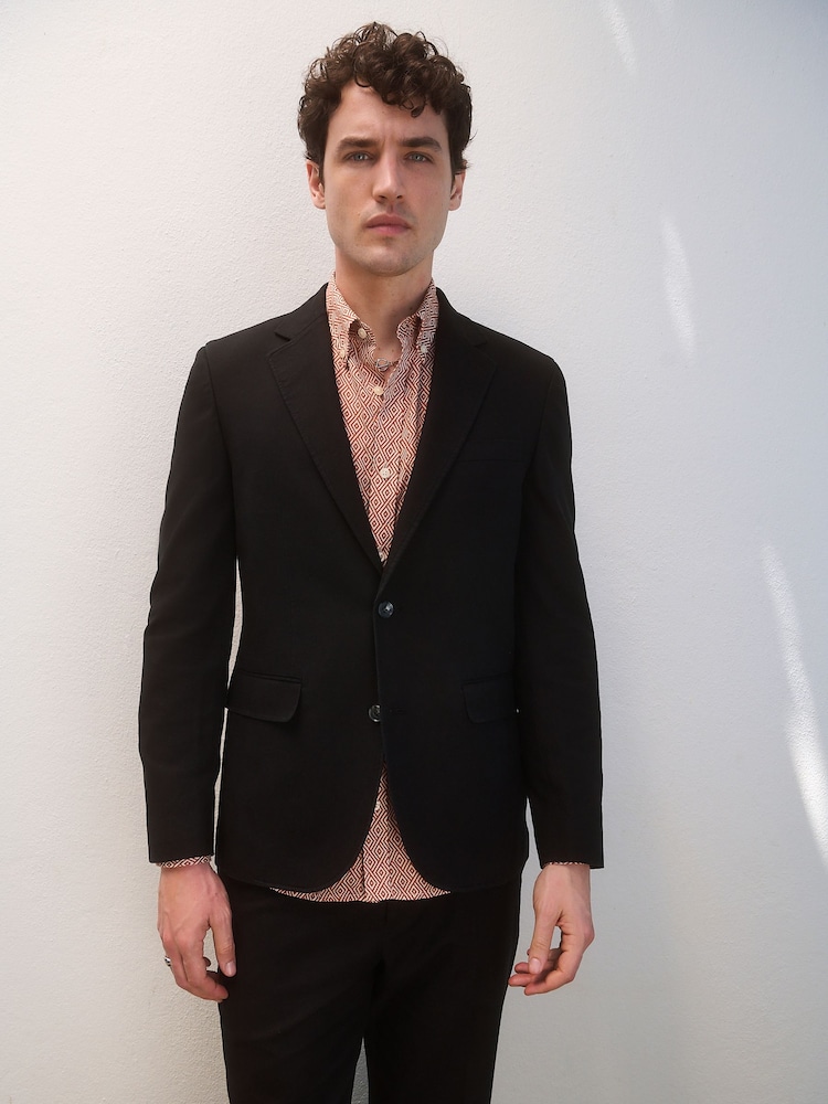 Black Slim Fit TENCEL™ Suit Jacket - Image 1 of 10