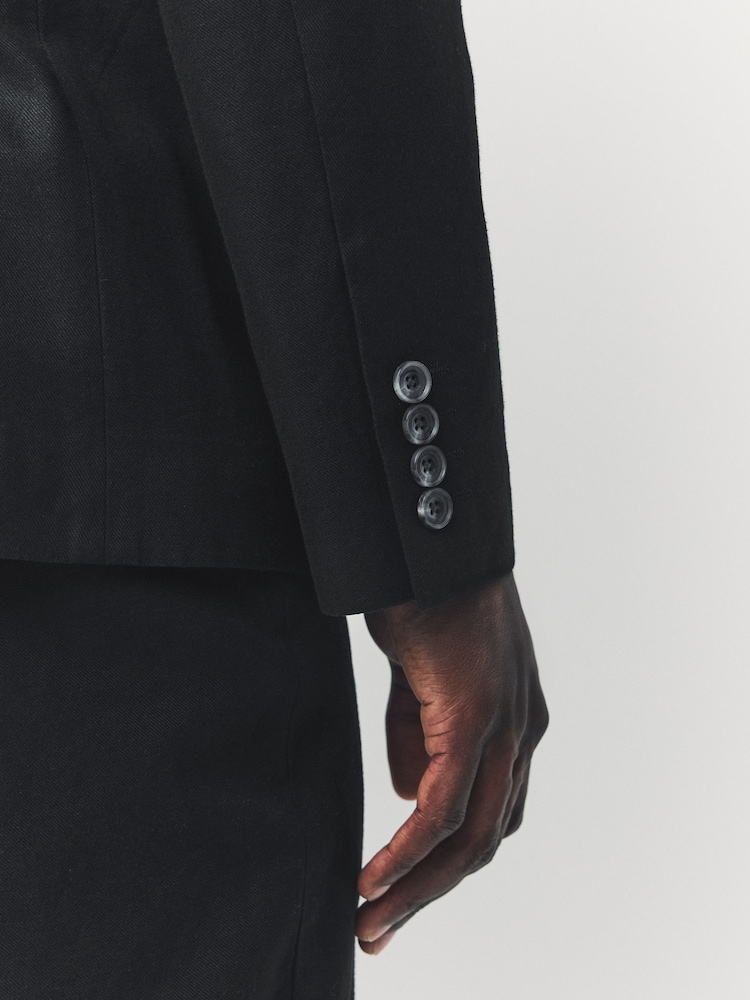 Czarny - Slim Fit Cotton TENCEL™ Suit Jacket - Image 5 of 10
