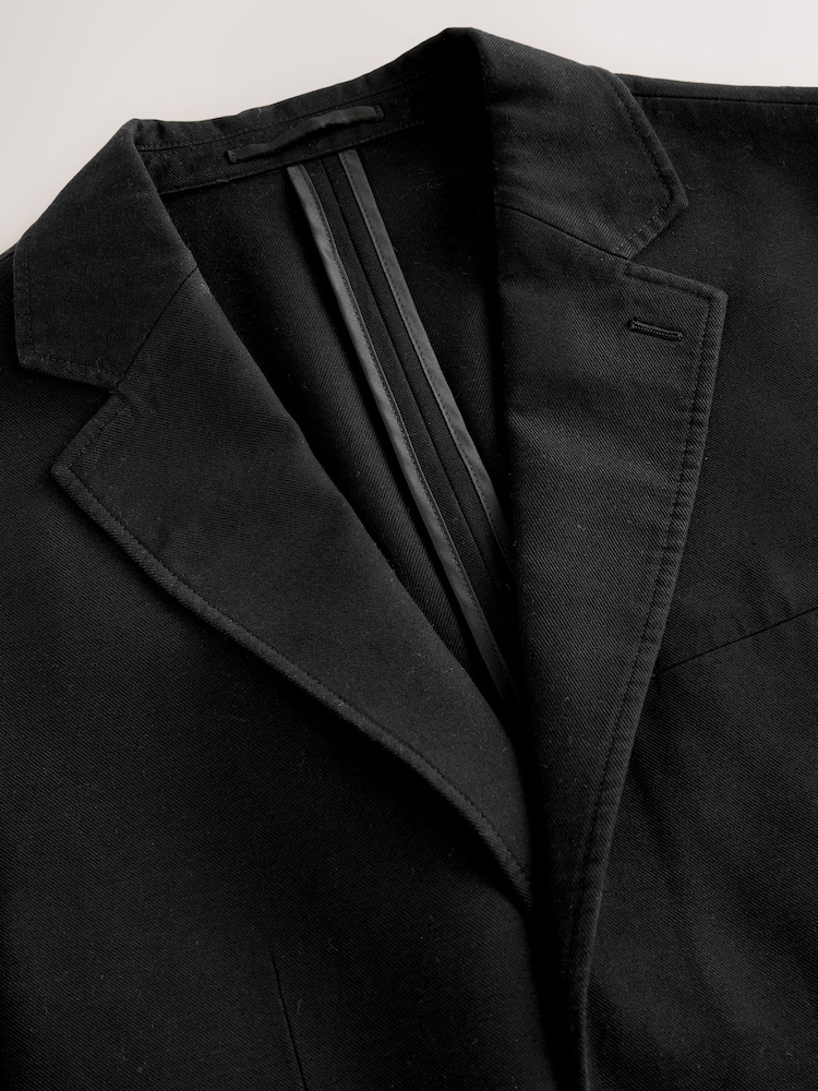 Czarny - Slim Fit Cotton TENCEL™ Suit Jacket - Image 7 of 10