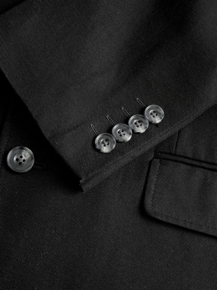 Czarny - Slim Fit Cotton TENCEL™ Suit Jacket - Image 8 of 10