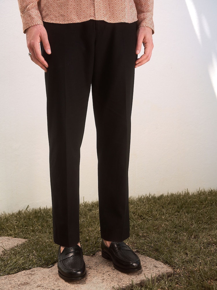 Black Slim Fit TENCEL™ Suit Trousers - Image 2 of 10