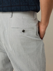 Blue Slim Fit Striped Seersucker Suit Trousers - Image 4 of 5