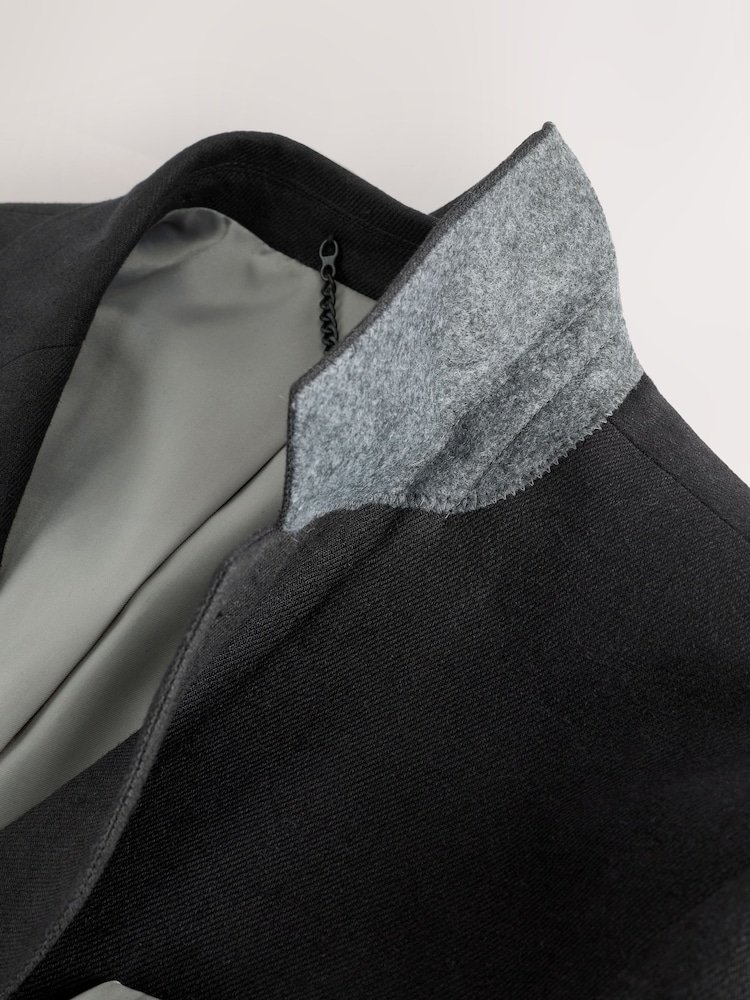 Noir - Slim Fit Linen-Blend Suit Jacket - Image 12 of 13