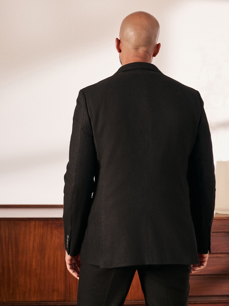 Noir - Slim Fit Linen-Blend Suit Jacket - Image 3 of 13