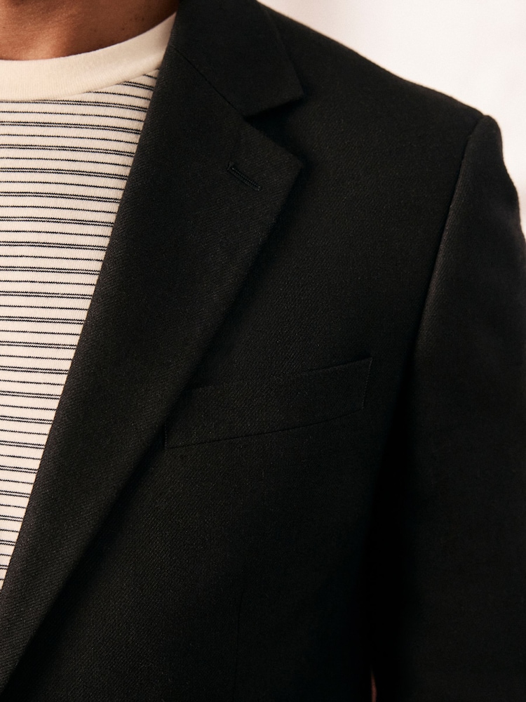 Noir - Slim Fit Linen-Blend Suit Jacket - Image 8 of 13