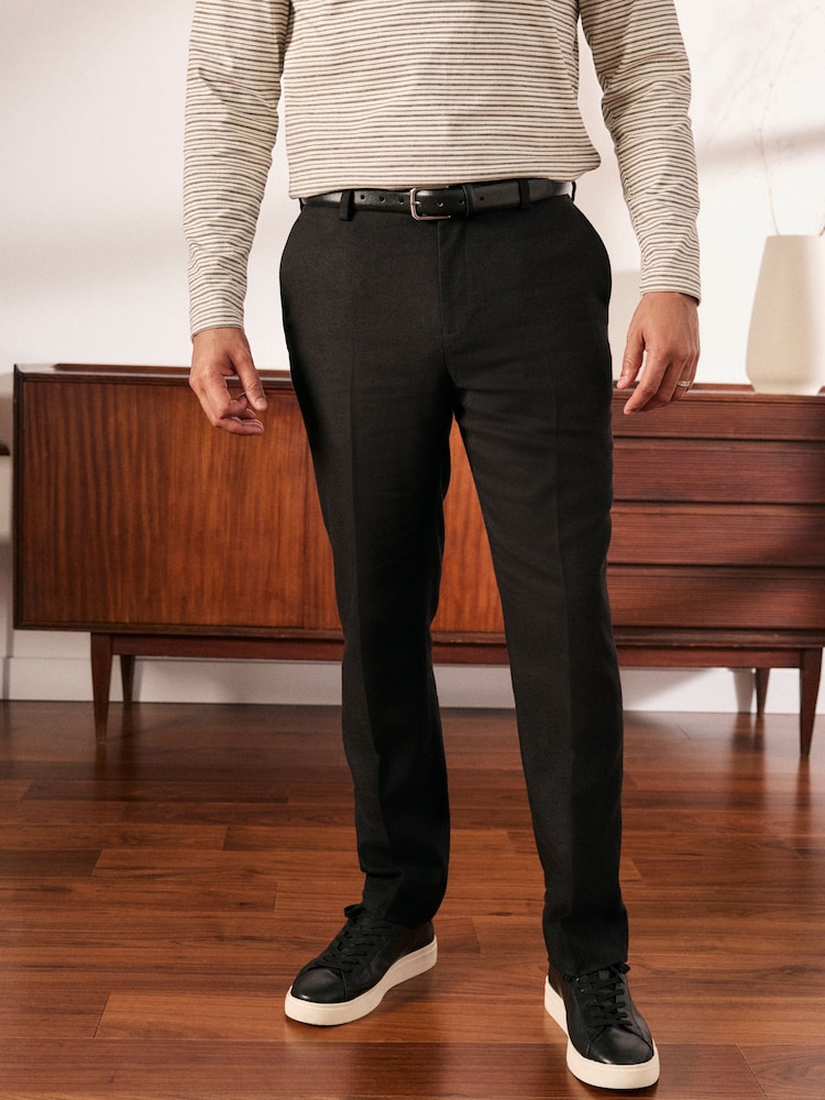 Black Slim Fit Suit Trousers - Image 2 of 4 Black Slim Fit Suit Trousers - Image 2 of 4