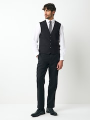 Черный - Linen Suit Waistcoat - Image 3 of 5
