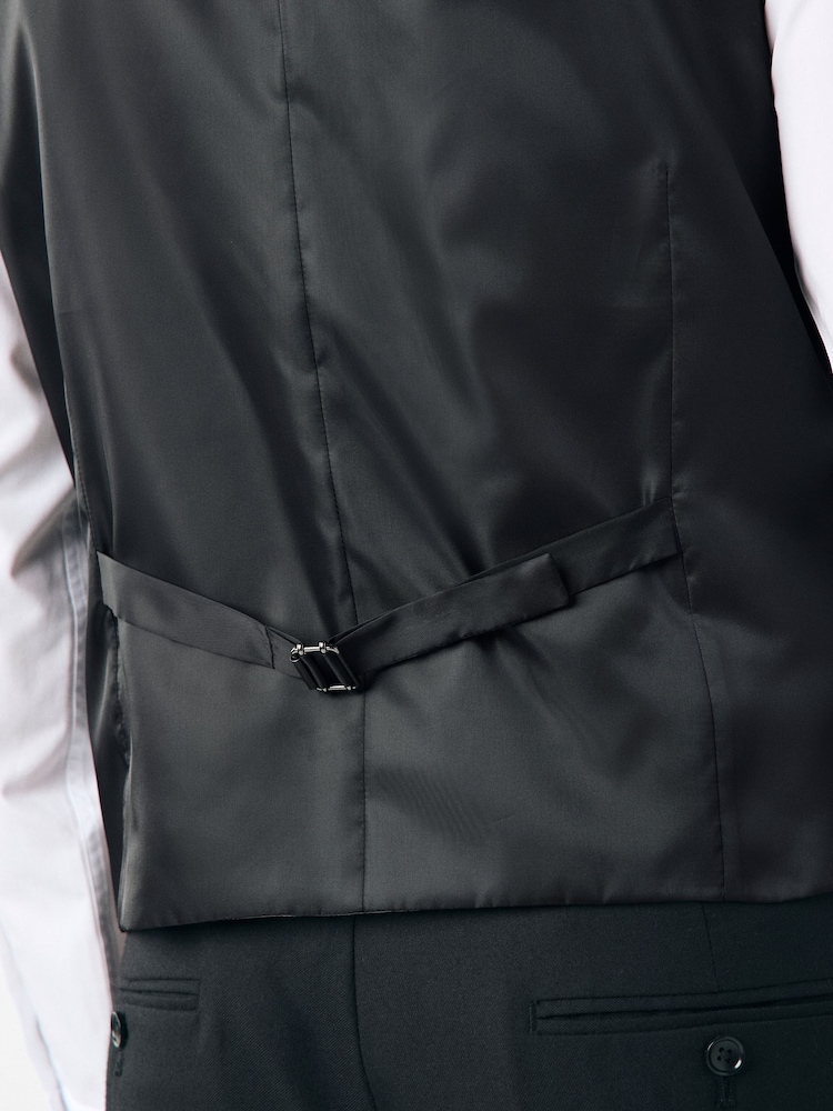 Noir - Gilet de costume en lin - Image 4 of 10