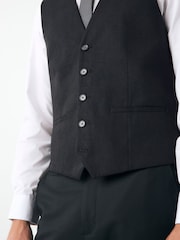 Черный - Linen Suit Waistcoat - Image 5 of 5