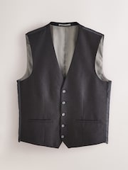 Black Linen Suit Waistcoat - Image 6 of 10