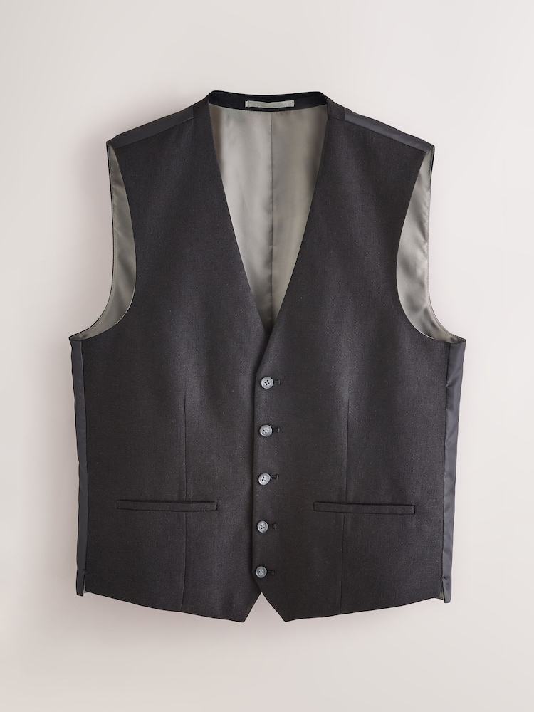 Noir - Gilet de costume en lin - Image 6 of 10