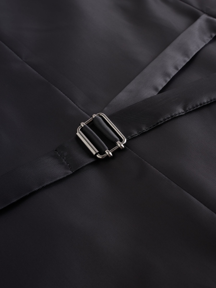 Noir - Gilet de costume en lin - Image 8 of 10