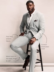Gris - Slim Muscle Fit Motionflex Stretch Suit Trousers - Imagen 7 de 11