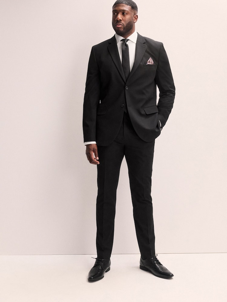 Negro - Slim Muscle Fit Motionflex Stretch Suit Trousers - Imagen 2 de 10