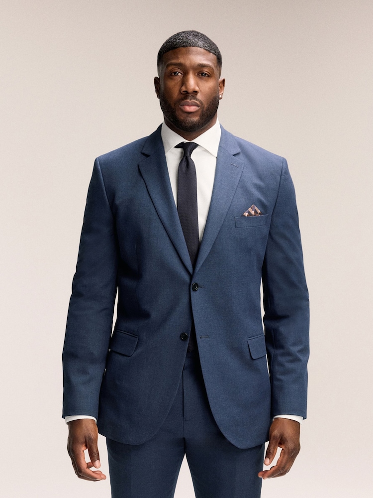 Blue Muscle Fit Motionflex Stretch Suit Jacket - Image 1 of 12