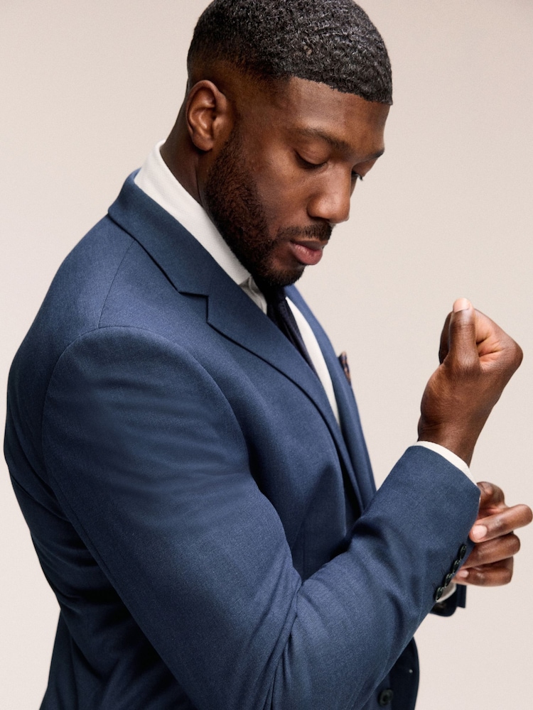 Blue Muscle Fit Motionflex Stretch Suit Jacket - Image 5 of 12
