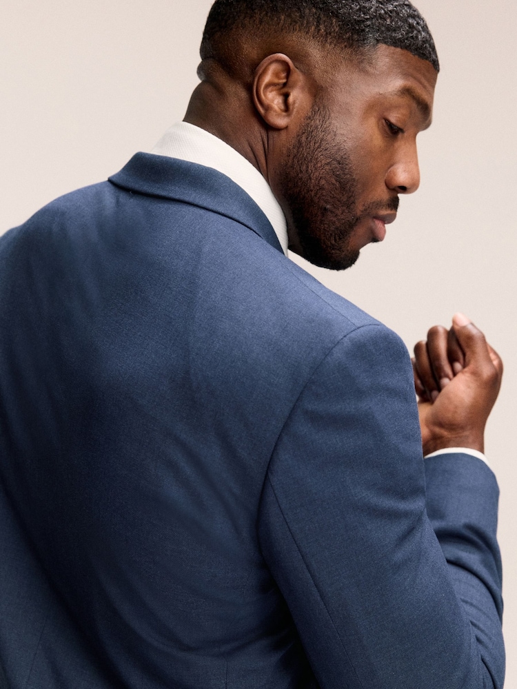 Blue Muscle Fit Motionflex Stretch Suit Jacket - Image 6 of 12