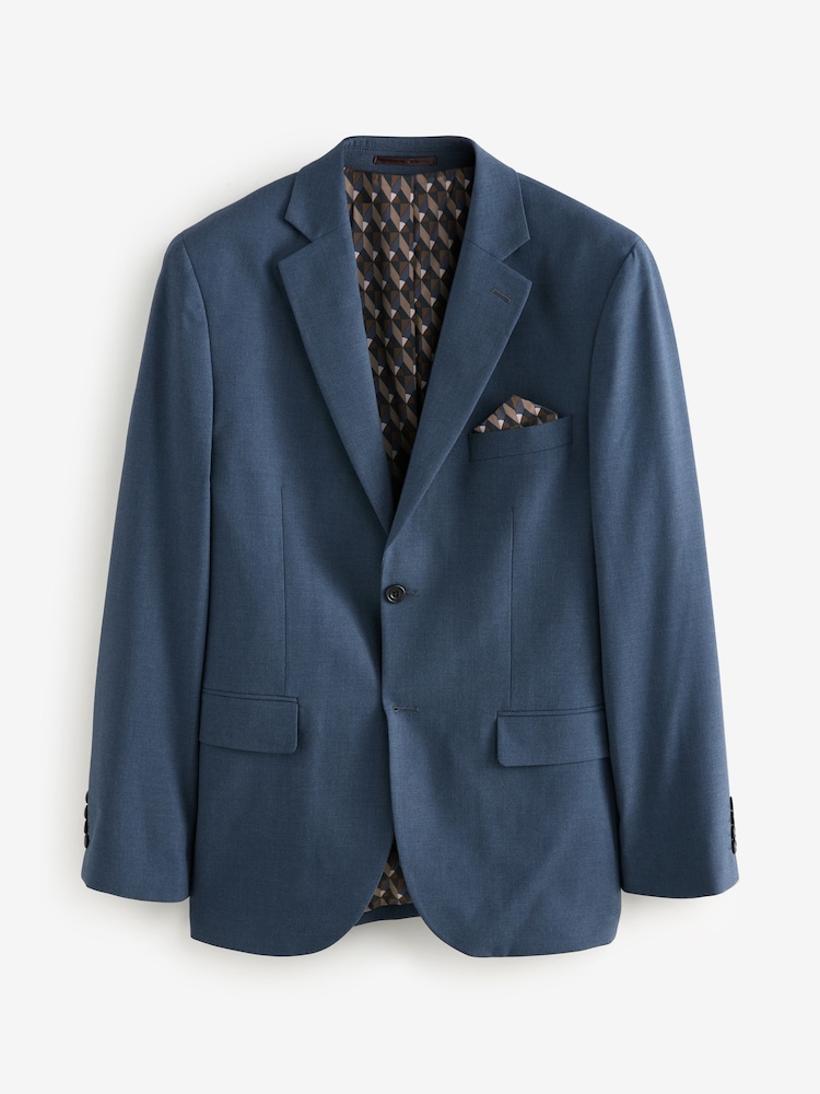 Blue Muscle Fit Motionflex Stretch Suit Jacket - Image 8 of 12