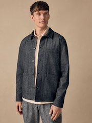 Синий - Denim Look Suit Shacket - Изображение 1 из 11
