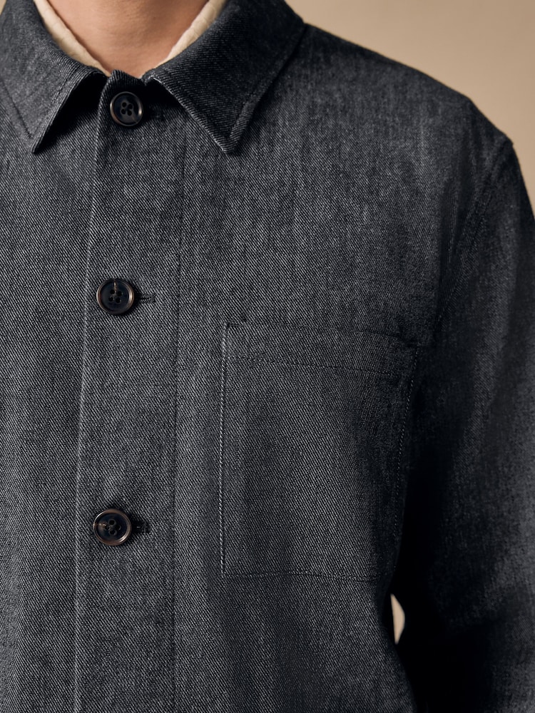 Niebieski - Denim Look Suit Shacket - Image 4 of 11