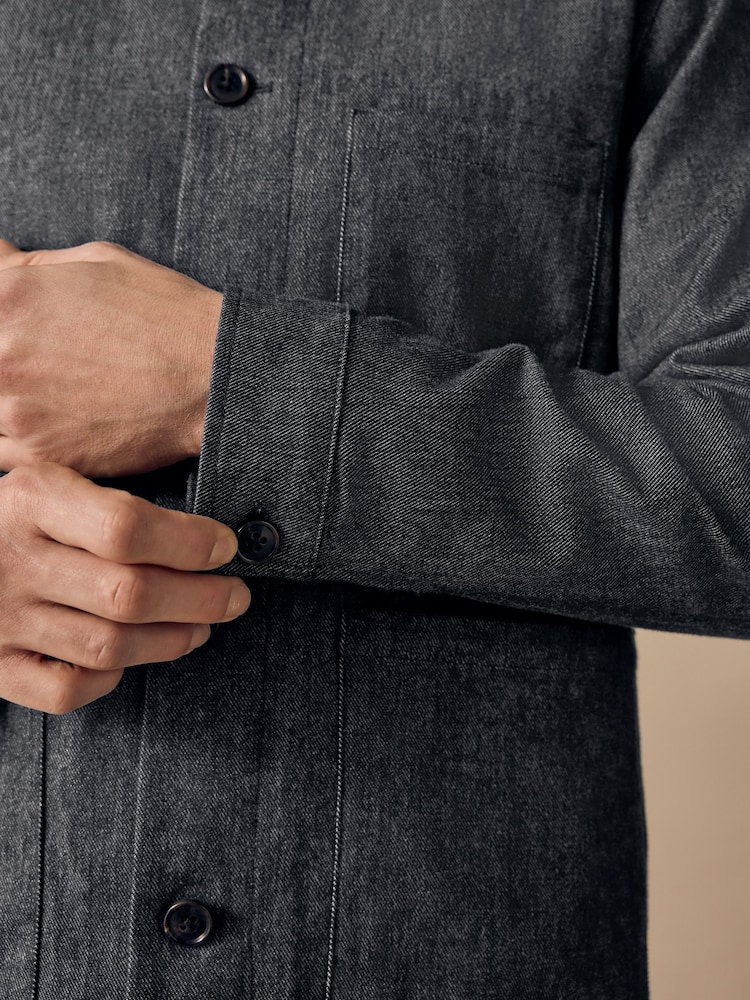 Niebieski - Denim Look Suit Shacket - Image 5 of 11