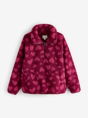 Pink Heart Borg Half Zip Jacket - Image 1 of 3