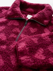 Pink Heart Borg Half Zip Jacket - Image 2 of 3