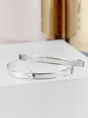 PMC Silver Personalised Sterling Childs Expanding Diamante Star Bracelet - Image 1 of 3