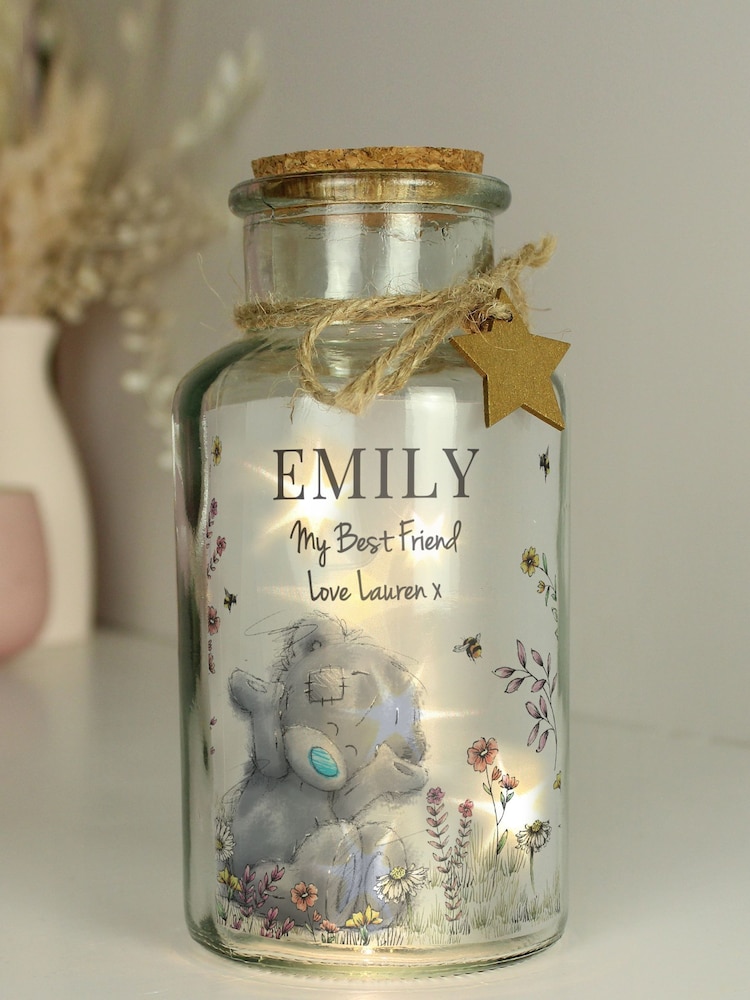 Personalised Me to You Floral LED Light Up Glass Jar by PMC - Image 1 of 3