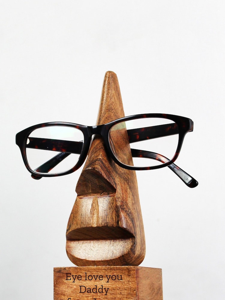 Personalised Wooden Nose Shaped Glasses Holder by PMC - Image 2 of 3
