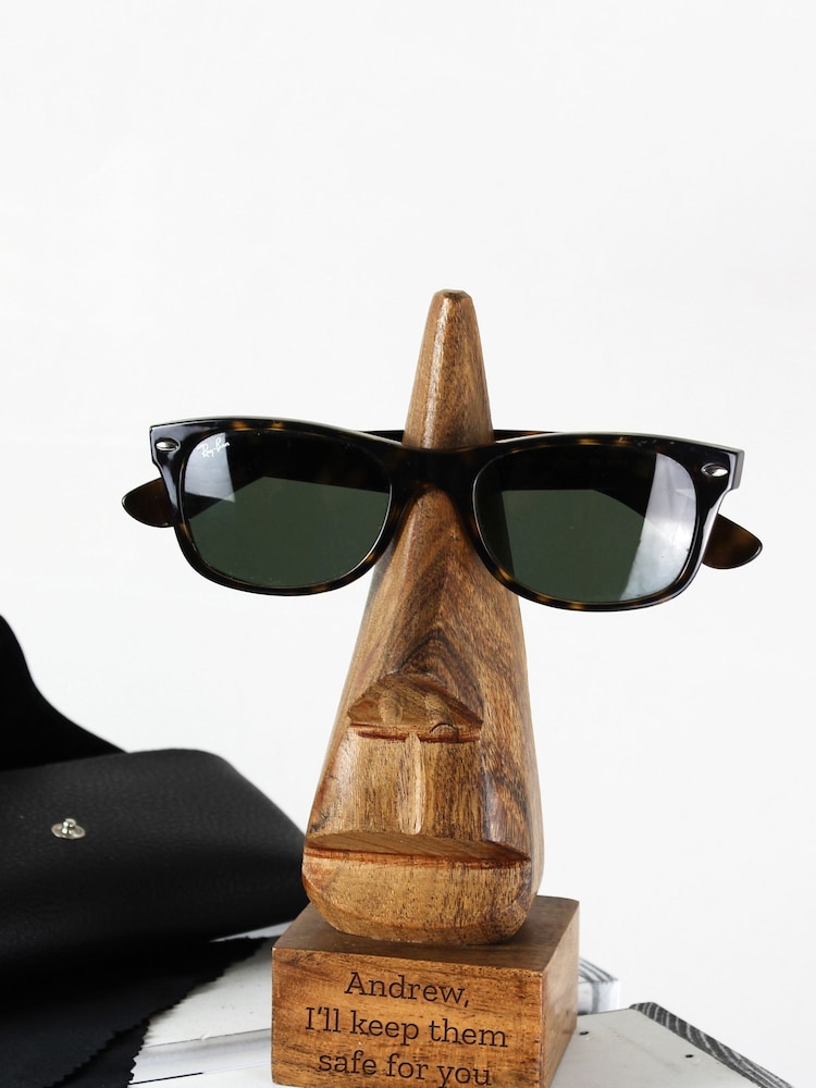 Personalised Wooden Nose Shaped Glasses Holder by PMC - Image 3 of 3