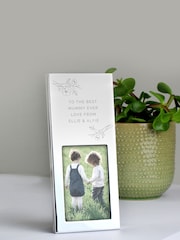 Personalised Small Floral 2x3 Silver Photo Frame by PMC - Image 1 of 3