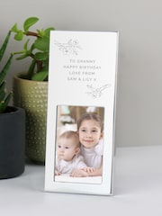 Personalised Small Floral 2x3 Silver Photo Frame by PMC - Image 2 of 3
