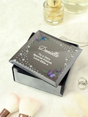 Personalised Floral Butterfly Glass Trinket Box by PMC - Image 1 of 3