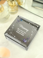 Personalised Floral Butterfly Glass Trinket Box by PMC - Image 2 of 3