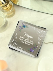 Personalised Floral Butterfly Glass Trinket Box by PMC - Image 3 of 3