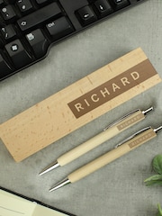 Personalised Wooden Pen & Pencil Box Set by PMC - Image 2 of 3
