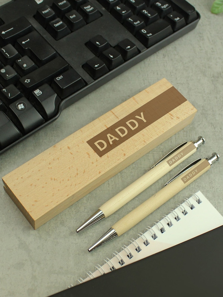 Personalised Wooden Pen & Pencil Box Set by PMC - Image 3 of 3
