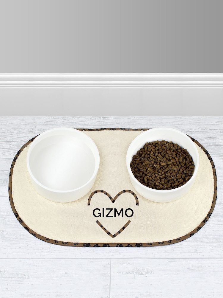 Personalised Love Heart Pet Bowl Placemat by PMC - Image 2 of 3