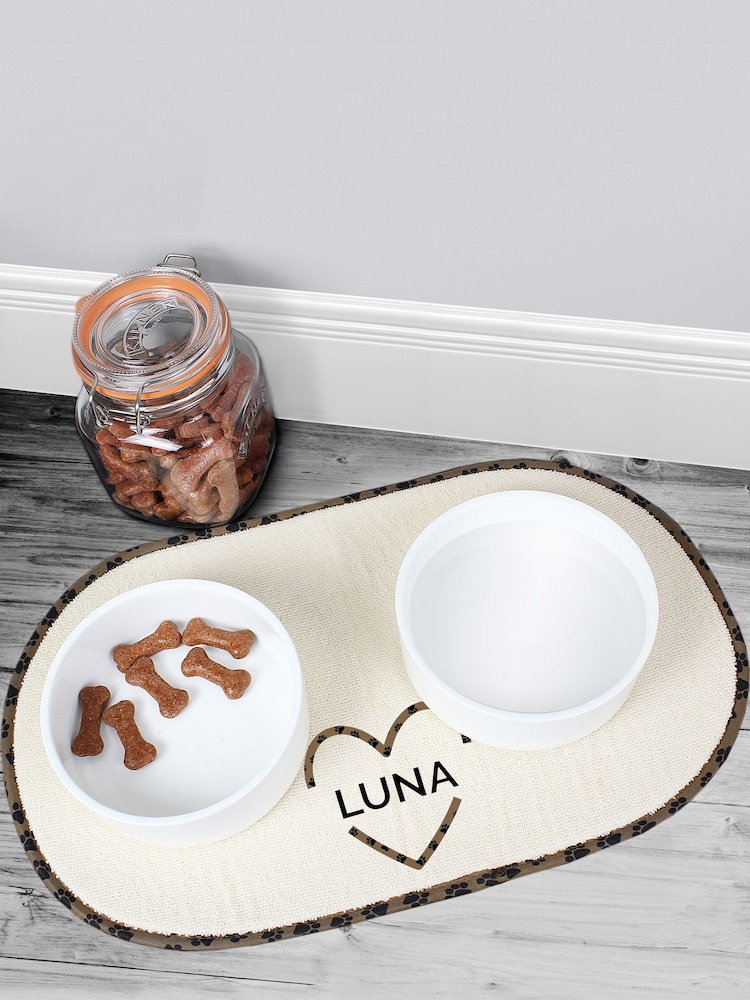 Personalised Love Heart Pet Bowl Placemat by PMC - Image 3 of 3